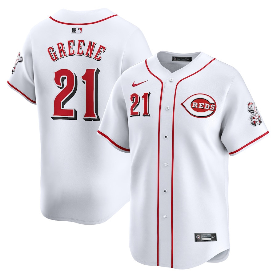 Hunter Greene 21 Cincinnati Reds Home Limited Player White MLB Jersey Men's