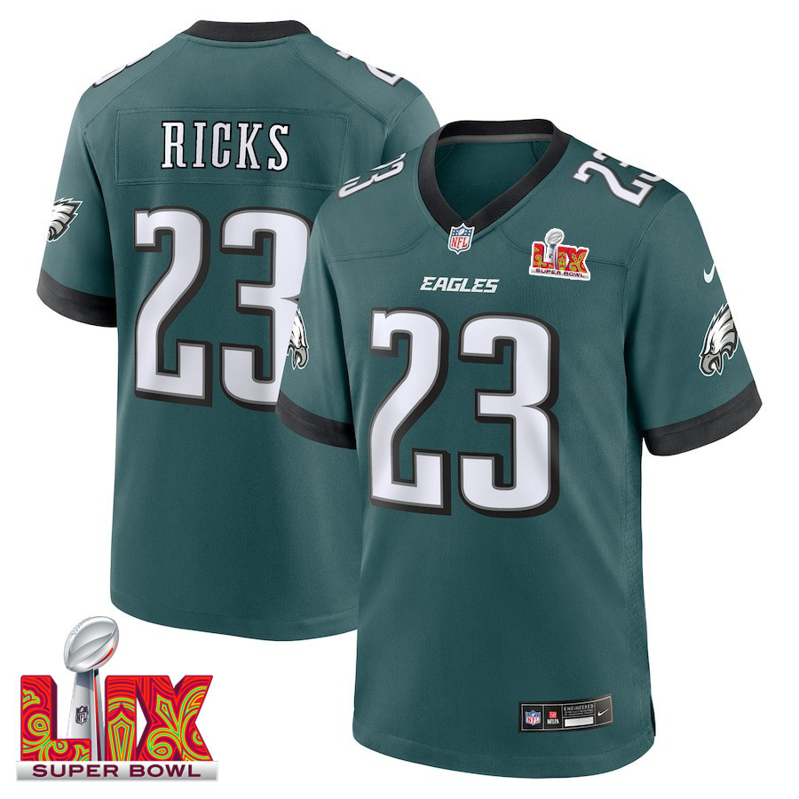 Eli Ricks #23 Philadelphia Eagles Super Bowl LIX Midnight Green NFL Jersey Men's