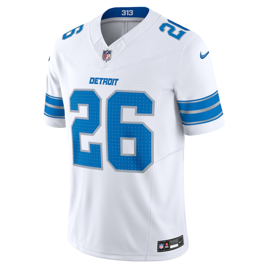 Jahmyr Gibbs 26 Detroit Lions Vapor F.U.S.E. Limited White NFL Jersey Men's