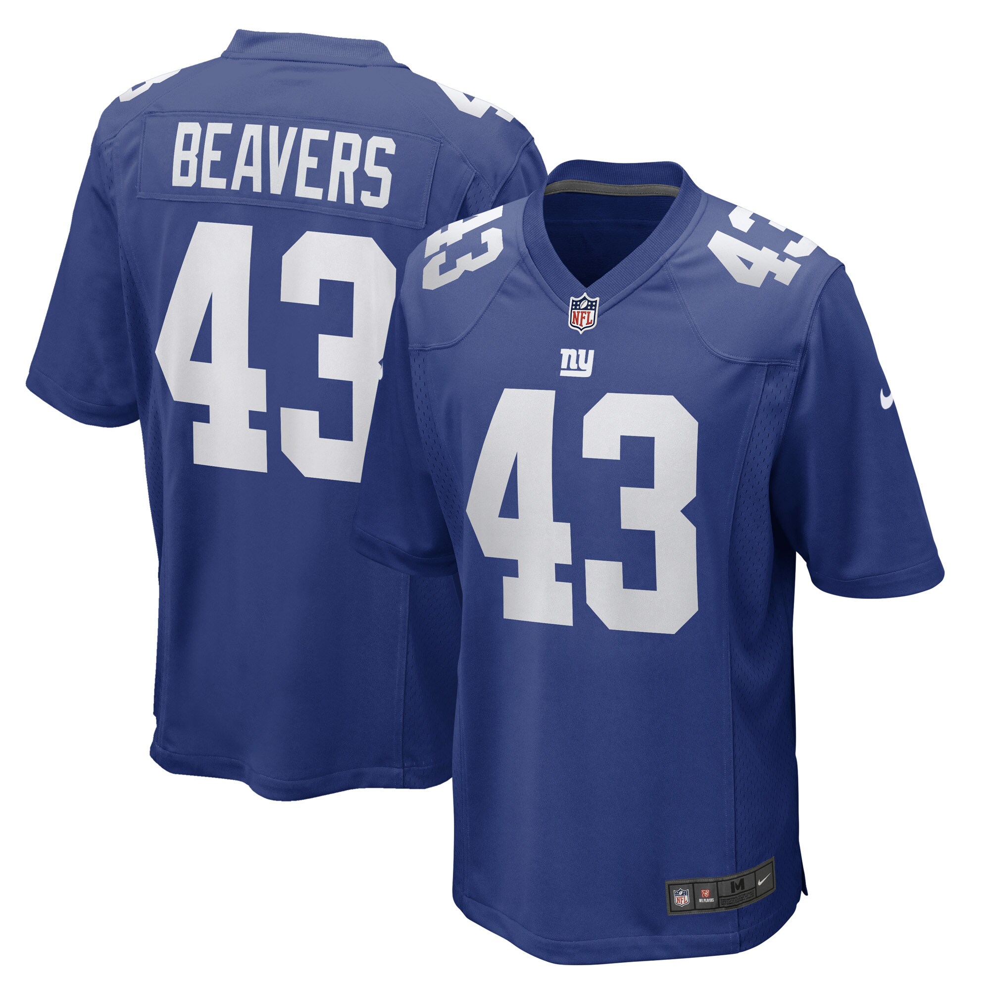 New York Giants Darrian Beavers Royal Game Player NFL Jersey Men's