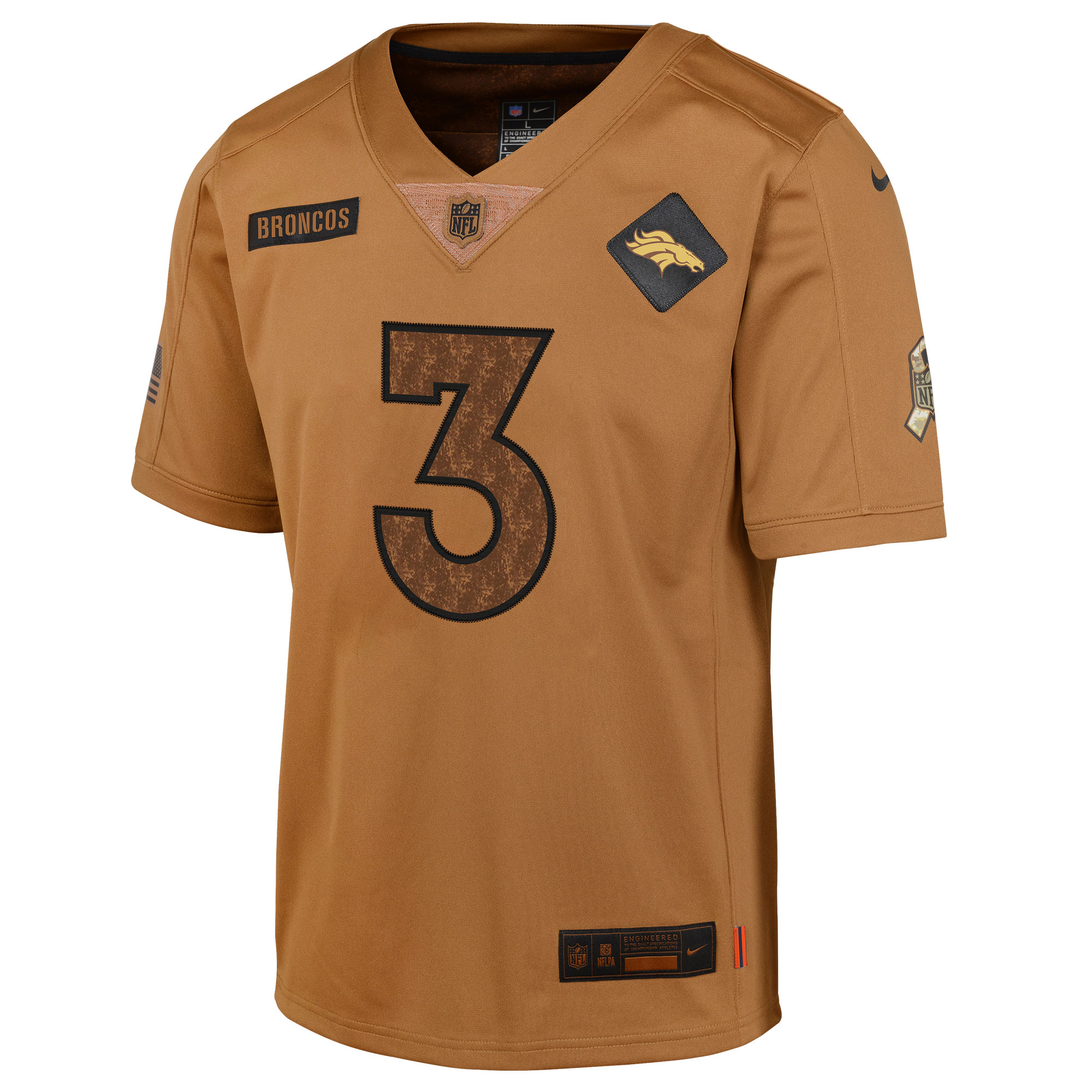 Denver Broncos Russell Wilson Brown Salute To Service Limited NFL Jersey Men's