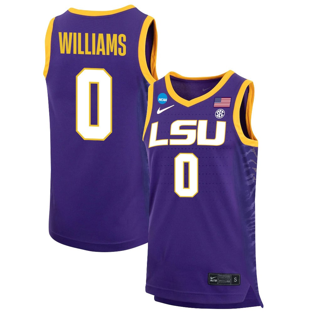LaDazhia Williams 0 LSU Tigers 2023 Purple NCAA Jersey Men's