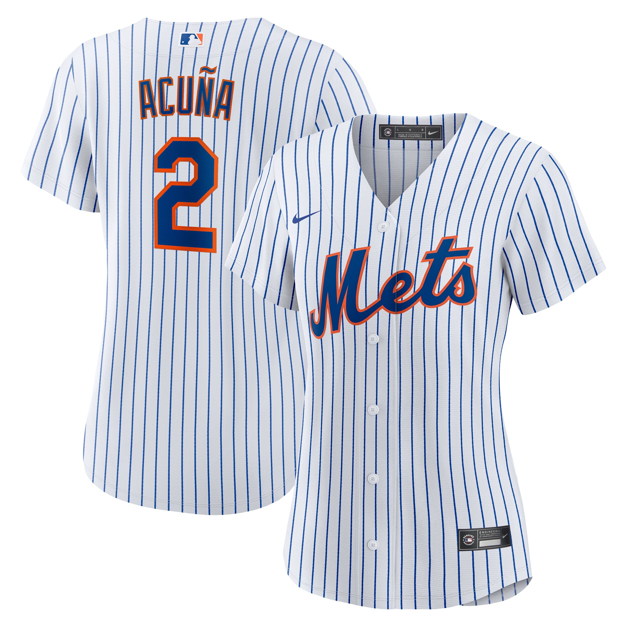 New York Mets Luisangel Acu?a White Home Player MLB Jersey Women's