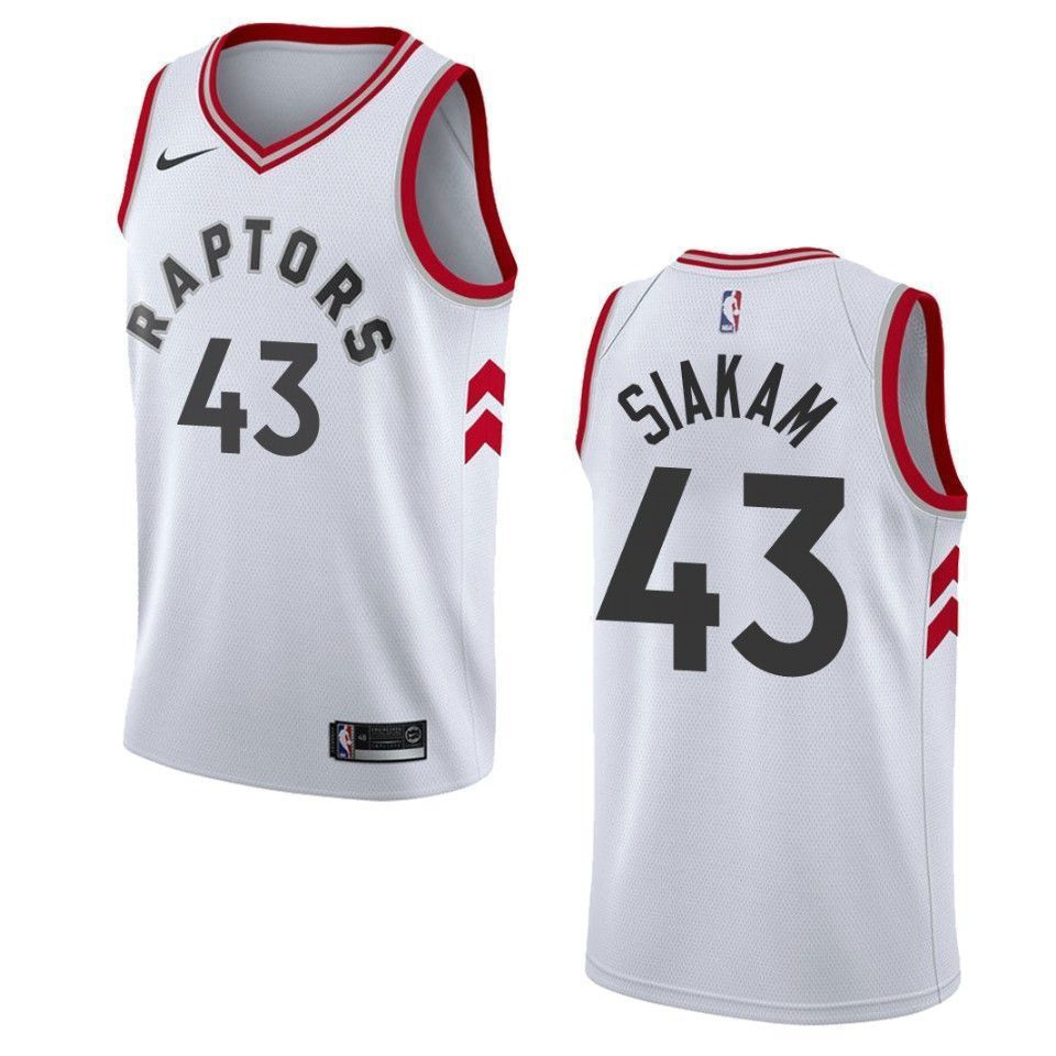 Toronto Raptors 43 Pascal Siakam Association Swingman White NBA Jersey Men's
