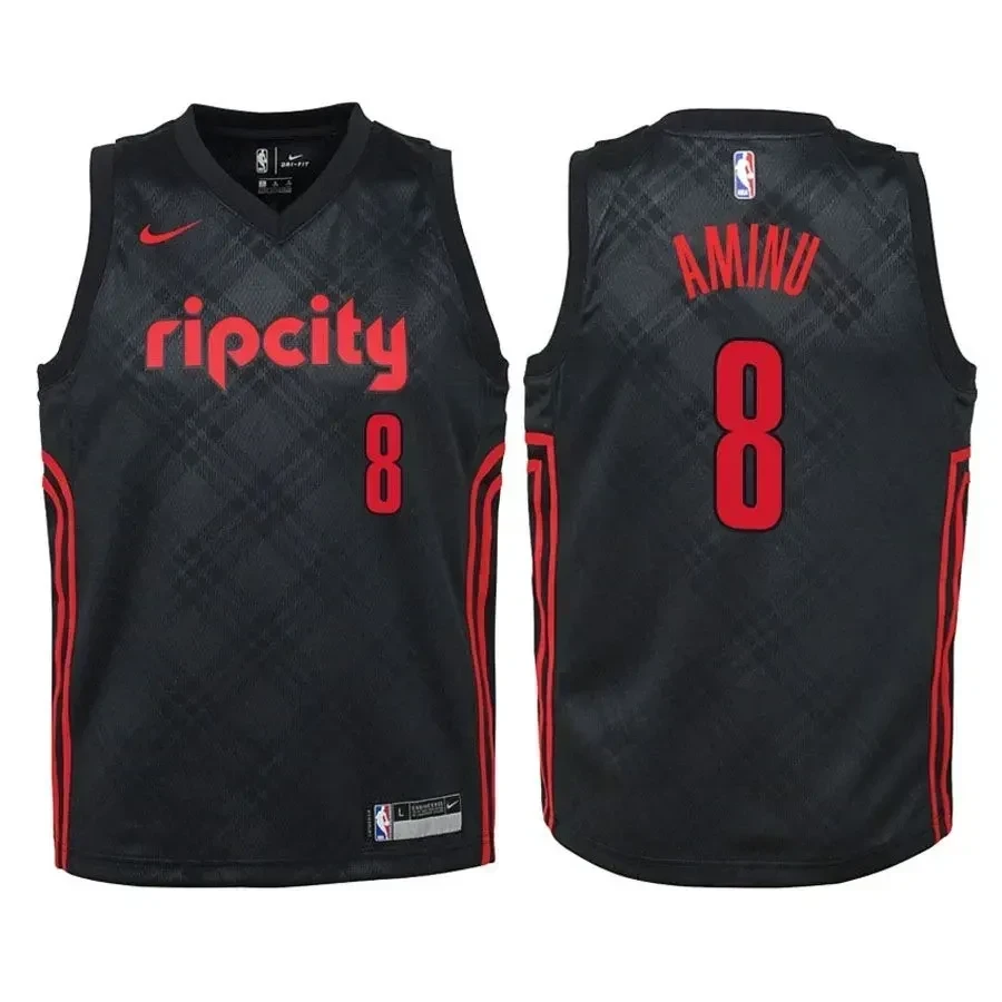 Blazers Al-farouq Aminu 8 City Edition Black NBA Jersey Youth