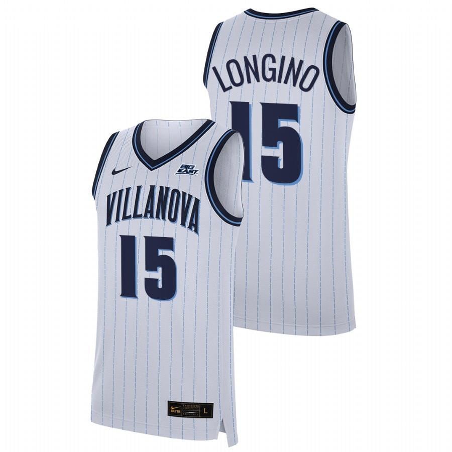 Jordan Longino 1 White Villanova Wildcats 2023 Home College NCAA Jersey Men's