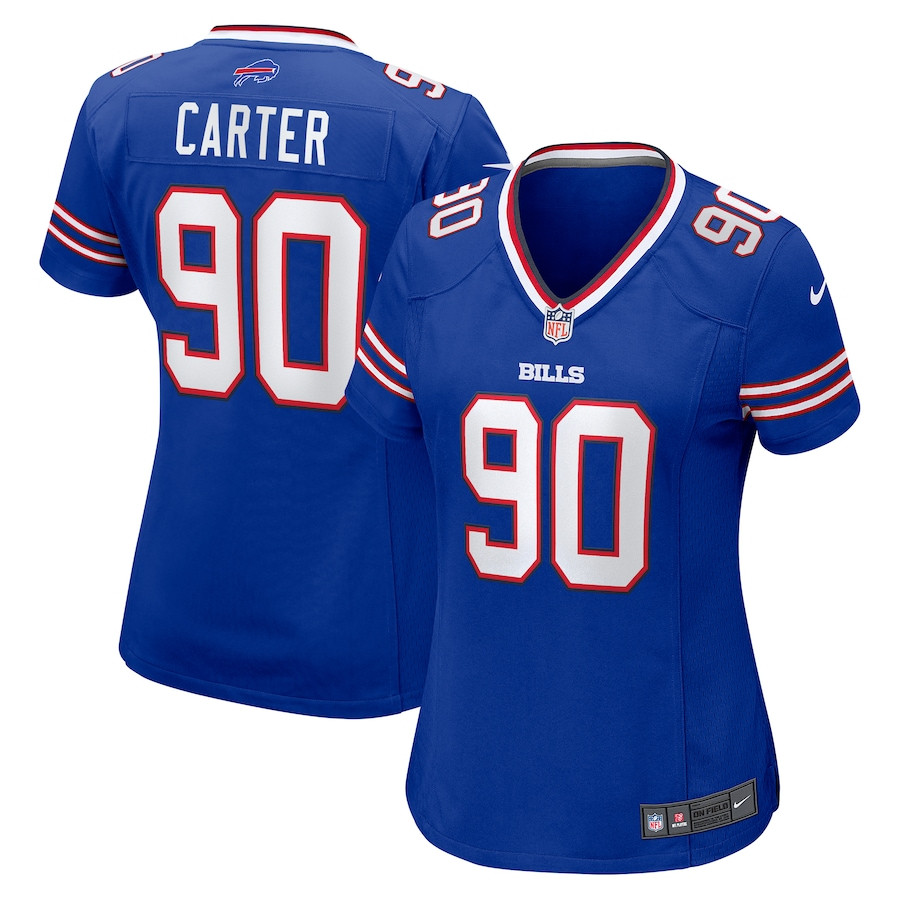 DeWayne Carter 90 Buffalo Bills Game Royal NFL Jersey Women's