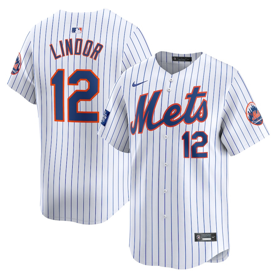 Francisco Lindor 12 New York Mets 2024 World Tour London Series Home Limited Player White MLB Jersey Men's