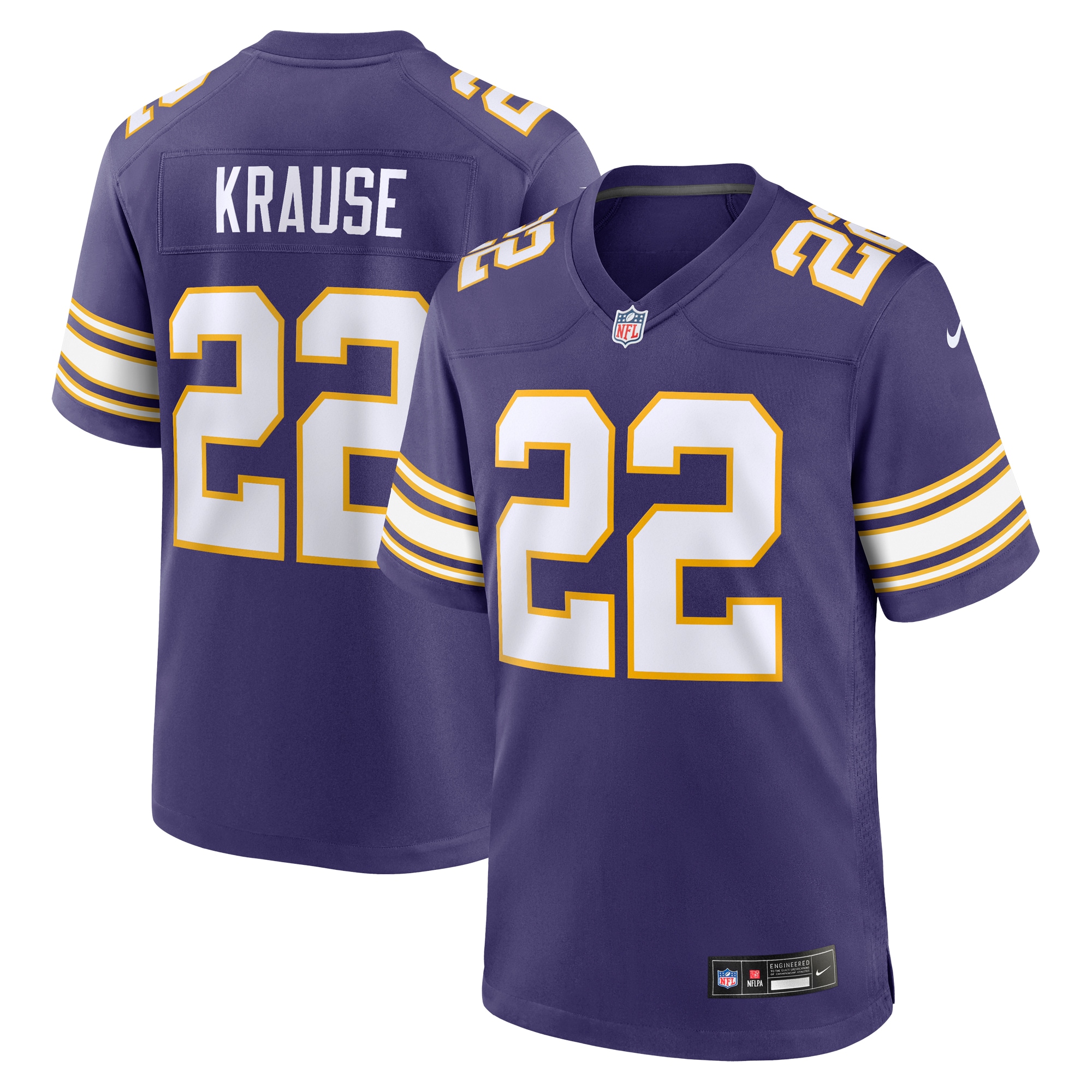 Minnesota Vikings Paul Krause Purple Classic Retired Player NFL Jersey Men's