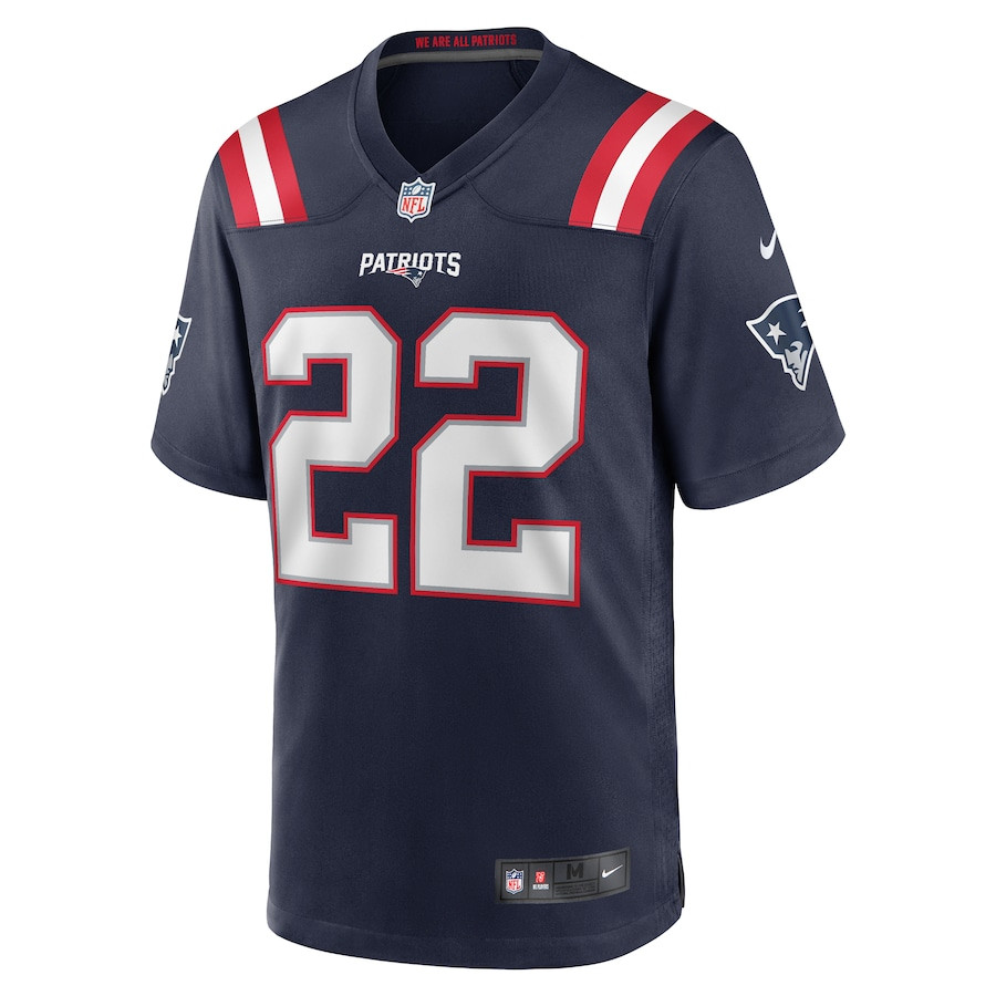 Marco Wilson 22 New England Patriots Team Game Navy NFL Jersey Men's