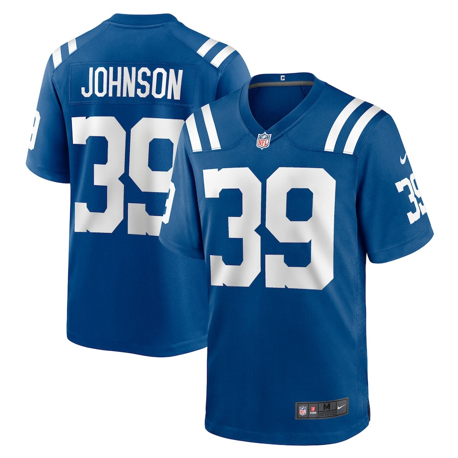Alex Johnson 39 Indianapolis Colts Team Game Royal NFL Jersey Men's