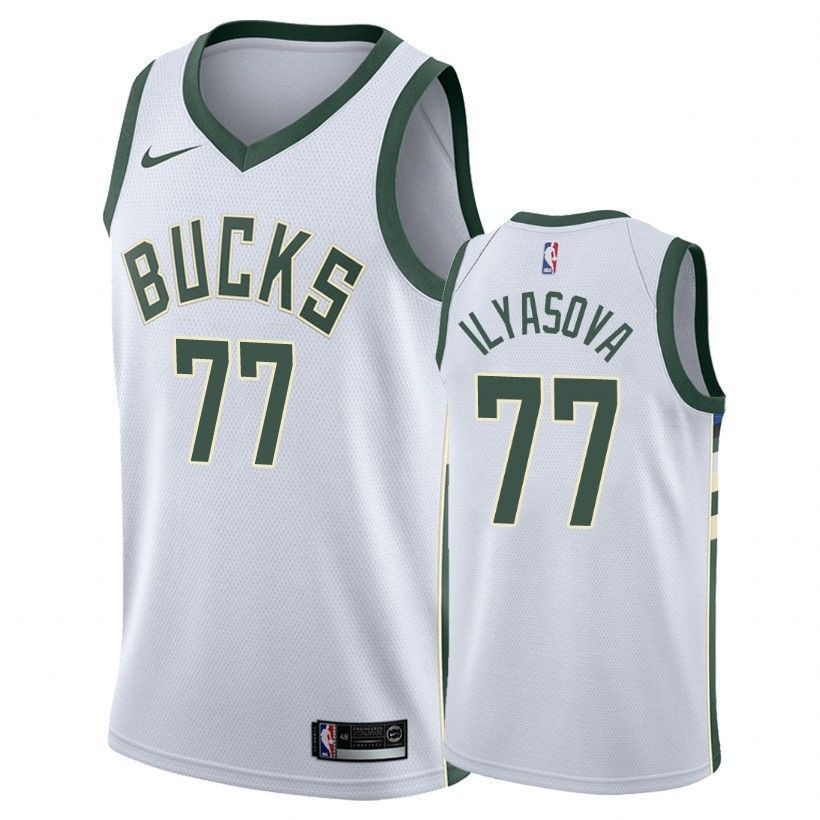 Milwaukee Bucks Ersan Ilyasova 77 Associatio White NBA Jersey Men's