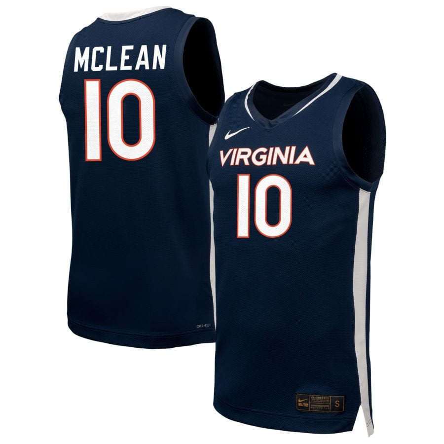 Mir McLean 10 Virginia Cavalier Unisex NIL Navy NCAA Jersey Unisex