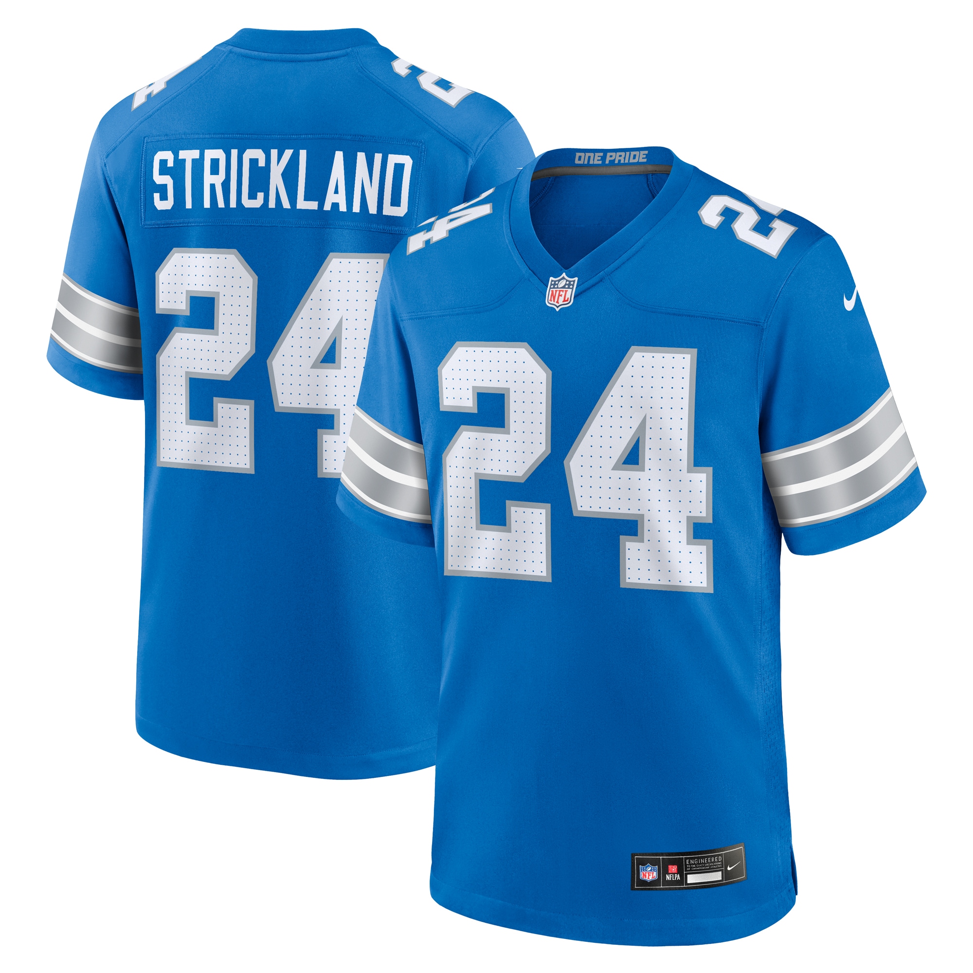 Detroit Lions Loren Strickland Blue Team Game NFL Jersey Men's