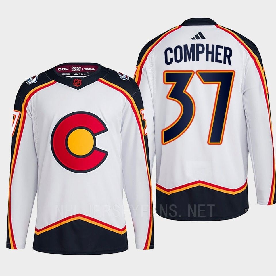 J.T. Compher 37 Reverse Retro 2.0 2022 Colorado Avalanche White Primegreen NHL Jersey Men's