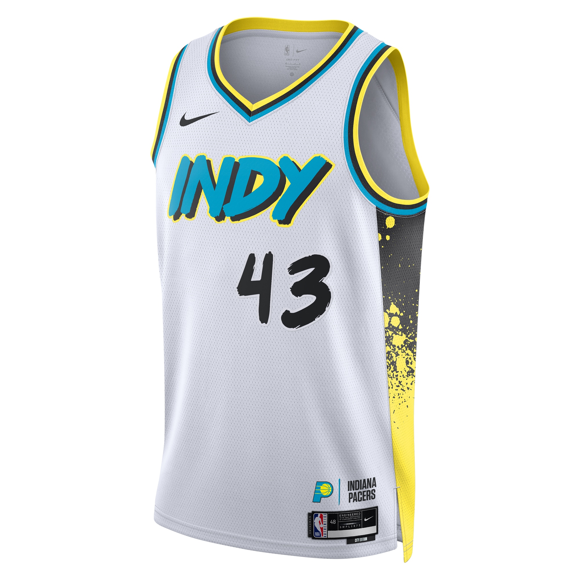 Camiseta City Edition Swingman de los Indiana Pacers 2024 Blanco Pascal Siaka Unisex NBA Jersey Unisex
