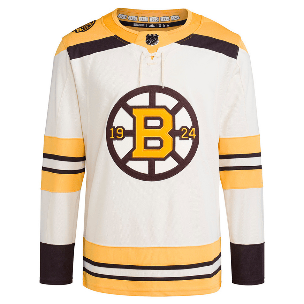 Boston Bruins 100th Anniversary Primegreen Third Cream NHL Jersey Men's