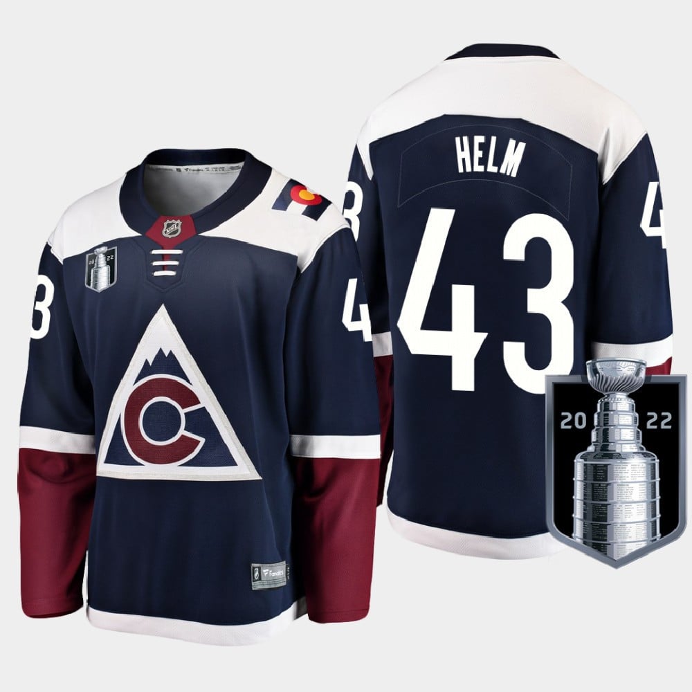 Colorado Avalanche 43 Darren Helm Stanley Cup Final Navy Equipment Alternate NHL Jersey Men's