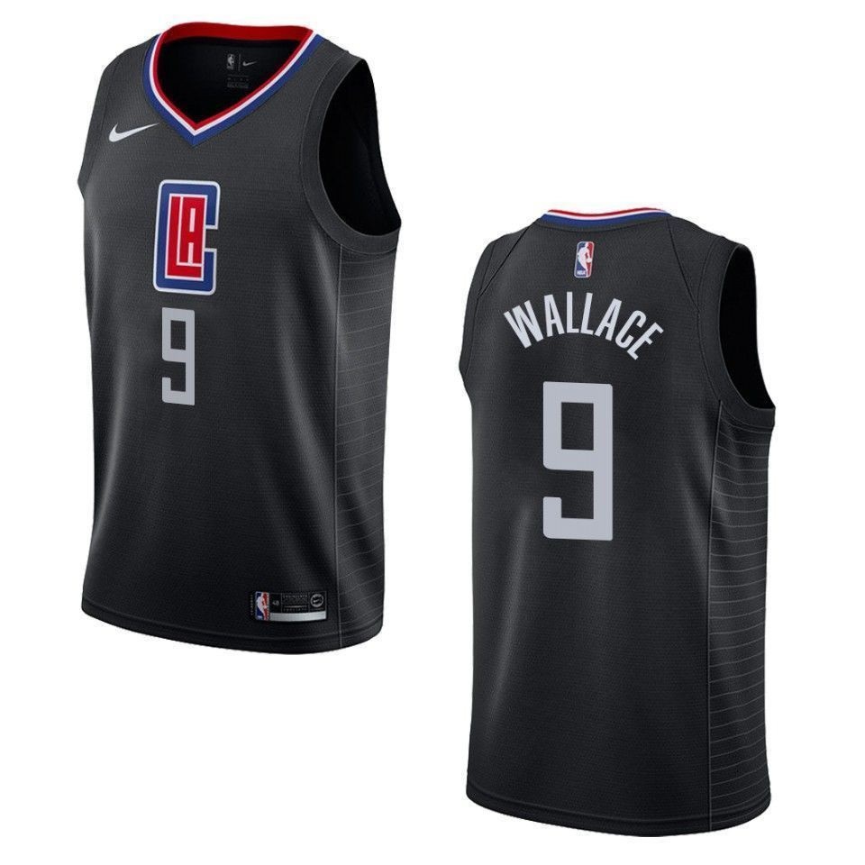 Los Angeles Clippers 9 Tyrone Wallace Statement Swingman Black NBA Jersey Men's