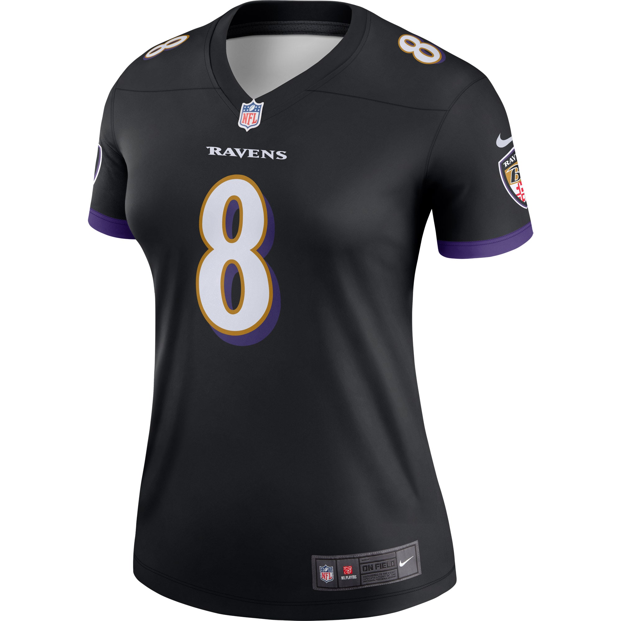 Baltimore Ravens Lamar Jackson Black Alternate Legend Player Performance Top NFL Jersey Women's