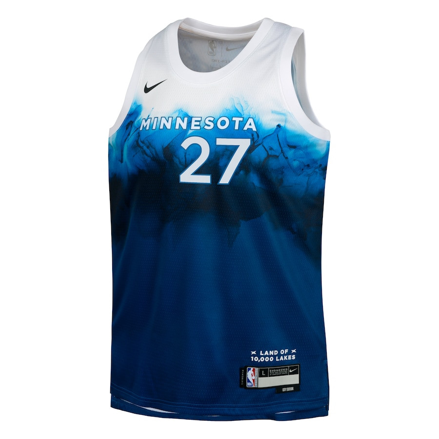 Rudy Gobert 27 Minnesota Timberwolves 2023/24 City Edition Swingma Blue NBA Jersey Youth