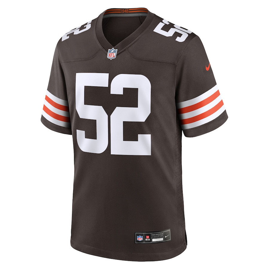 Elerson Smith 52 Cleveland Browns Team Game Brown NFL Jersey Men's