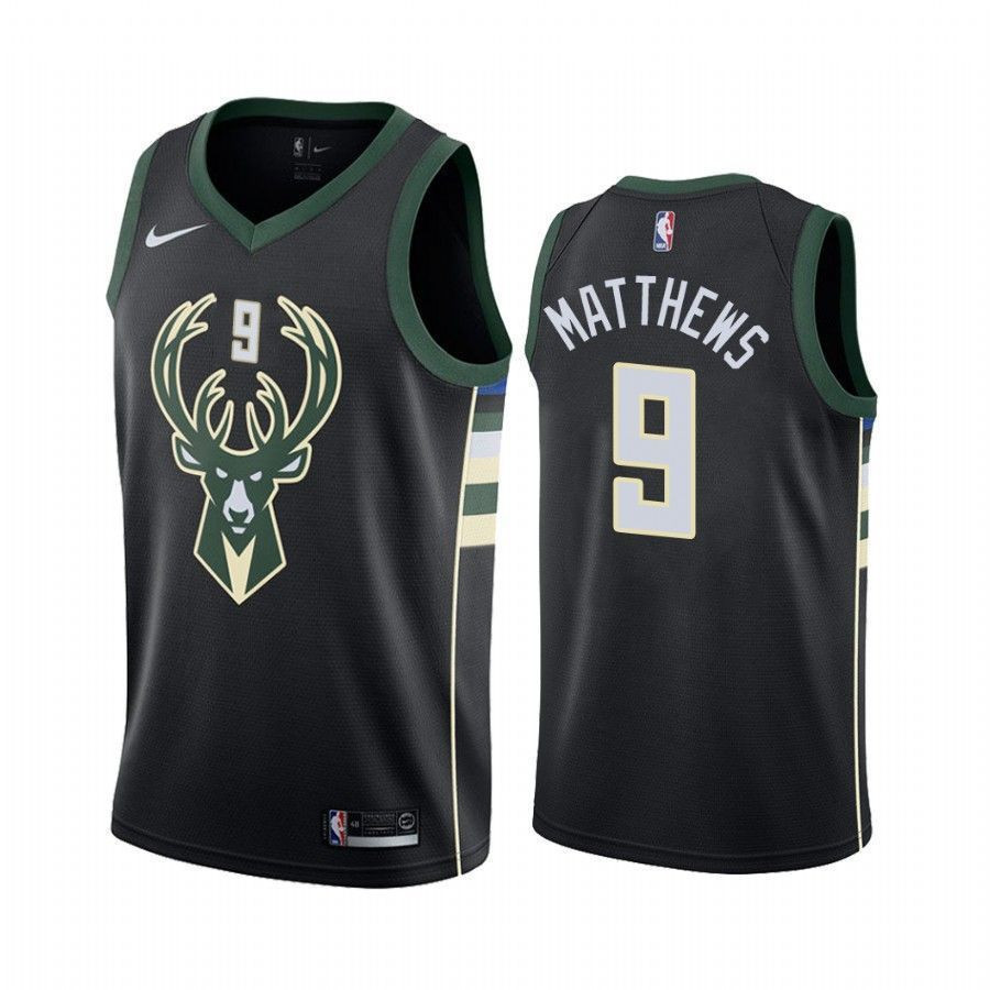 Milwaukee Bucks Wesley Matthews 9 Statet NBA Jersey Men's