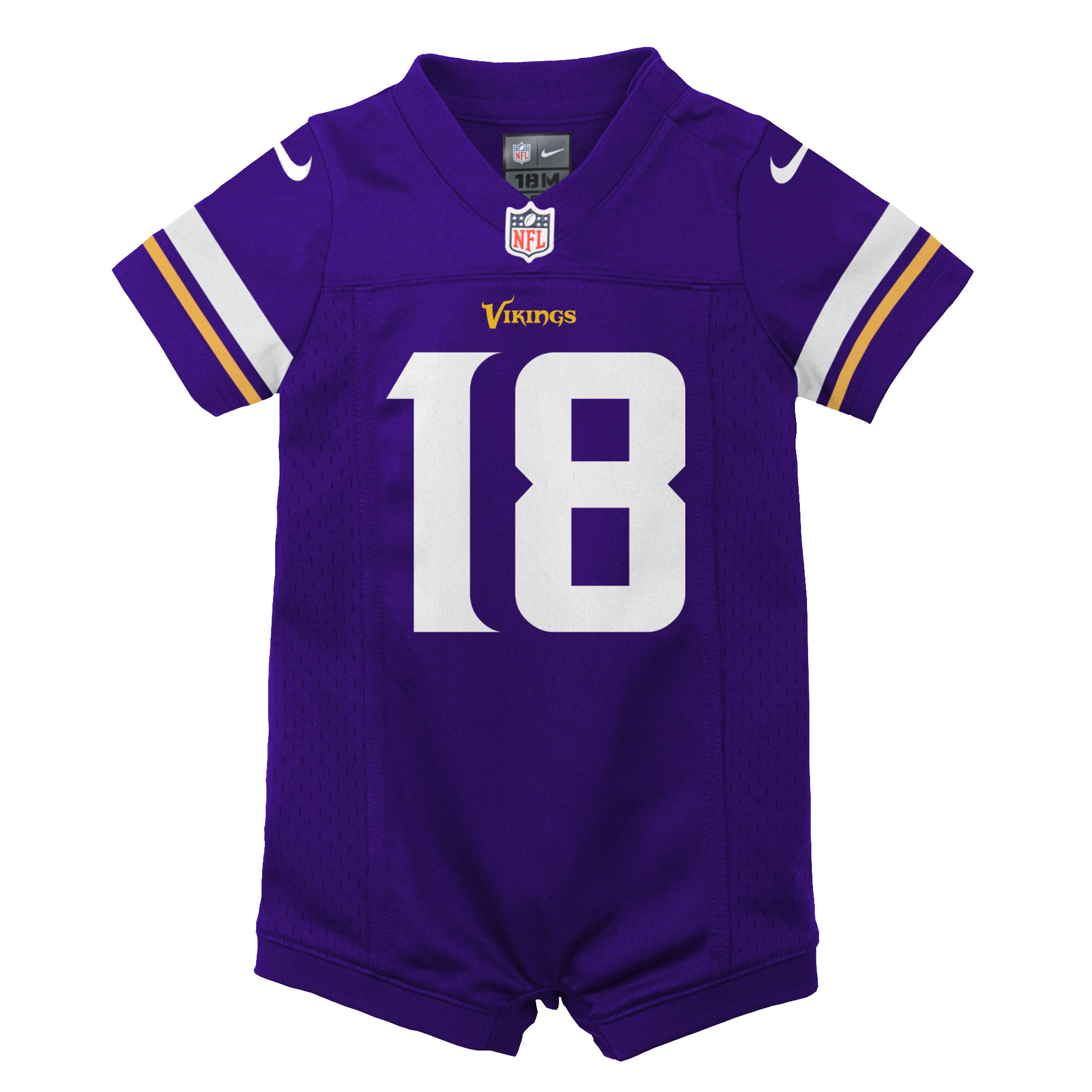 Newborn Infant Minnesota Vikings Justin Jefferson Purple Game Romper NFL Jersey Men's
