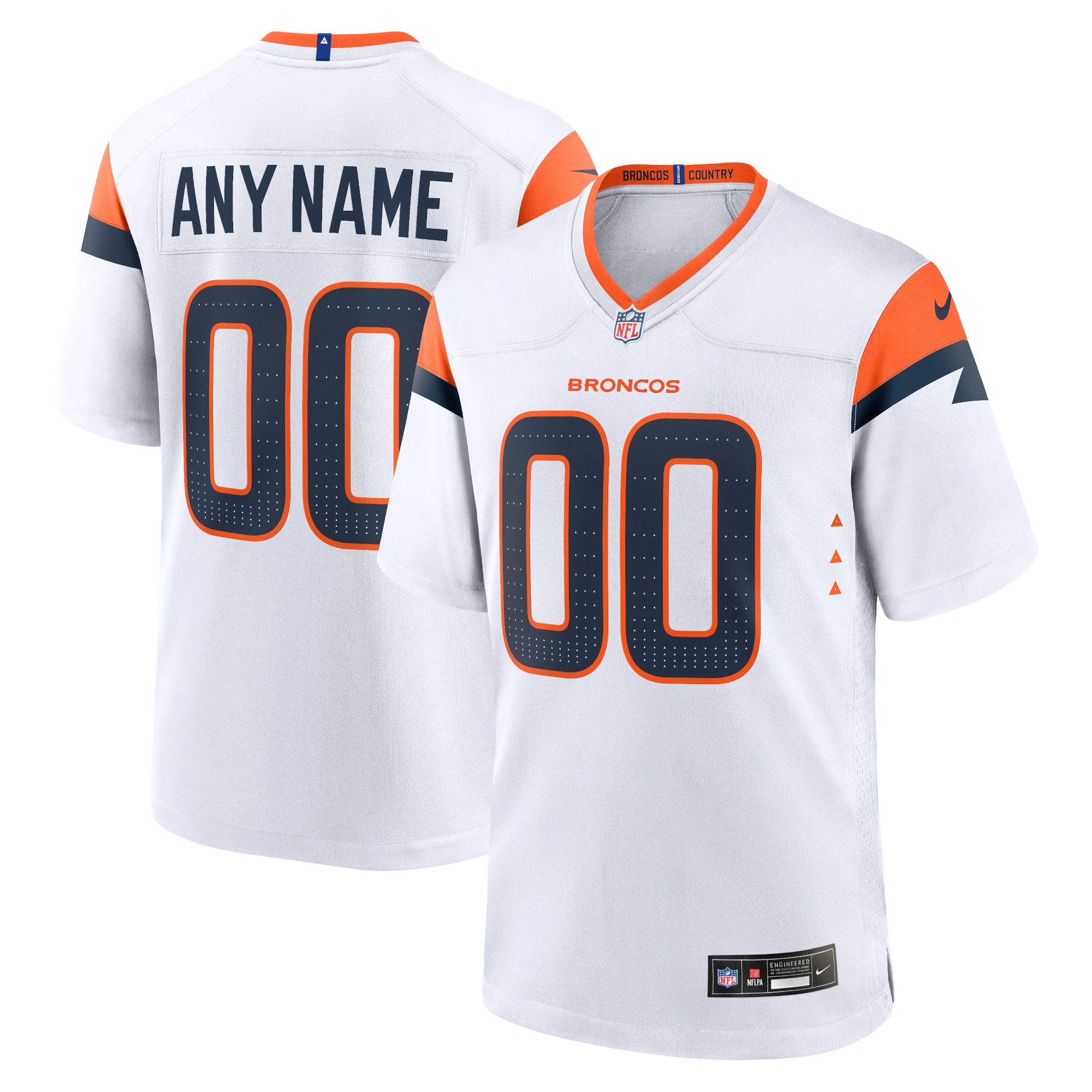 Denver Broncos White Mile High Collection Custom Game NFL Jersey Men's