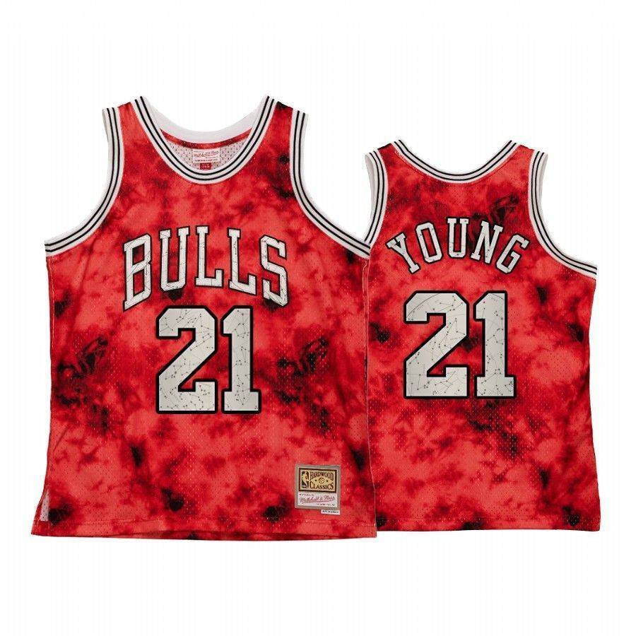 Chicago Bulls Thaddeus Young Galaxy Constellation Red Heritage NBA Jersey Men's