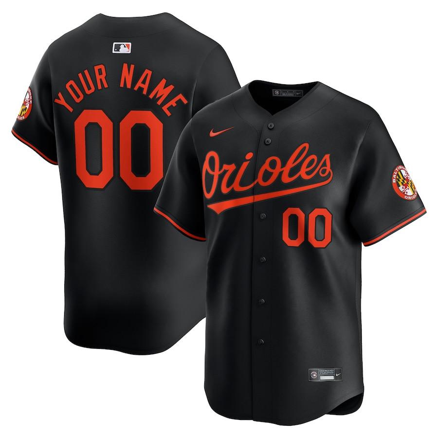Baltimore Orioles Alternate Limited Custom Black MLB Jersey Men's