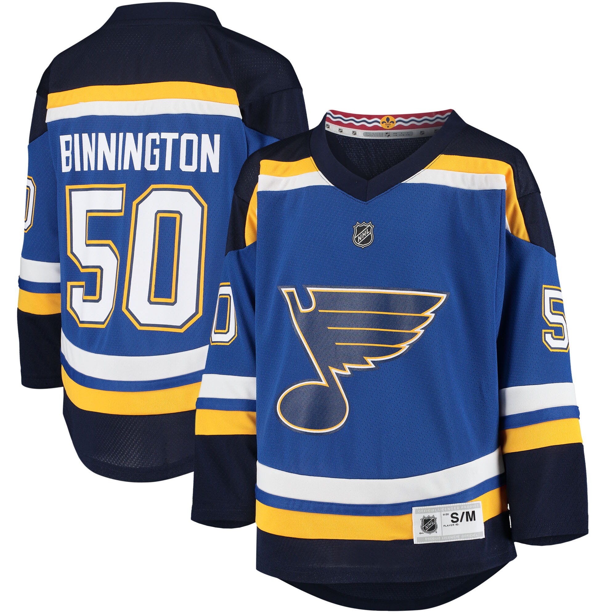 St. Louis Blues Jordan Binnington Blue Home Player NHL Jersey Youth