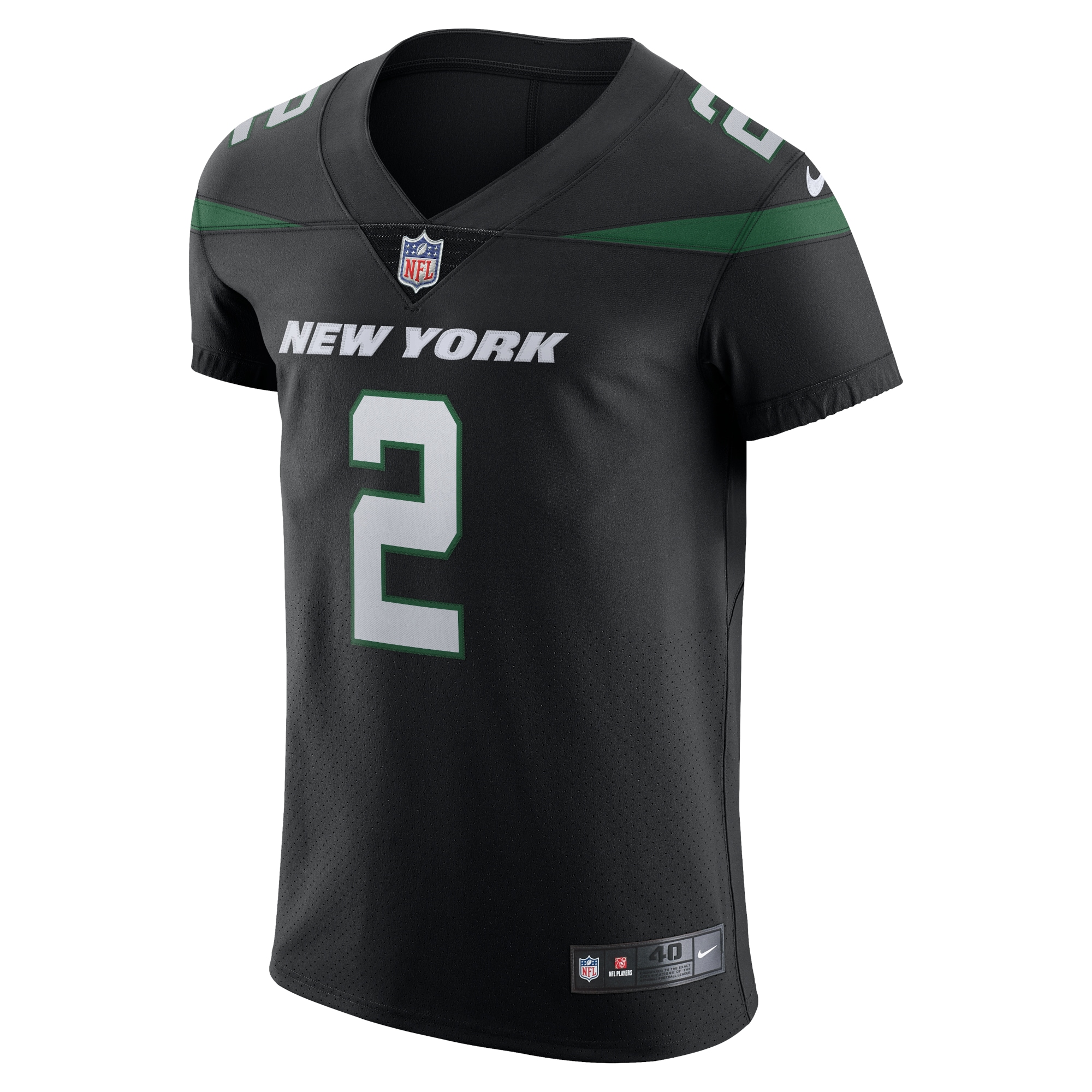 New York Jets Zach Wilson Stealth Black Vapor Elite NFL Jersey Men's