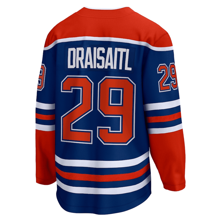 Leon Draisaitl 29 Edmonton Oilers 2024 Stanley Cup Final Home Breakaway Player Royal NHL Jersey Men's