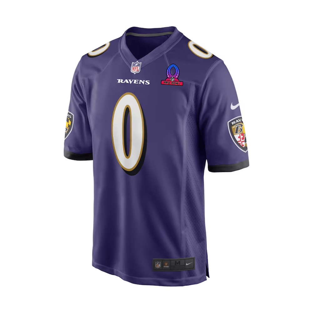 Roquan Smith 0 Baltimore Ravens 2025 Pro Bowl Patch Game Purple NFL Jersey Men's