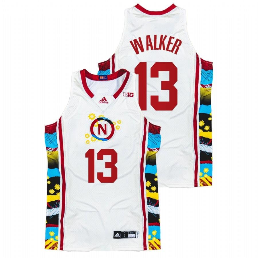 Nebraska Cornhuskers Derrick Walker 13 202 White Honoring Black Excellence Sunflower BHM NCAA Jersey Men's