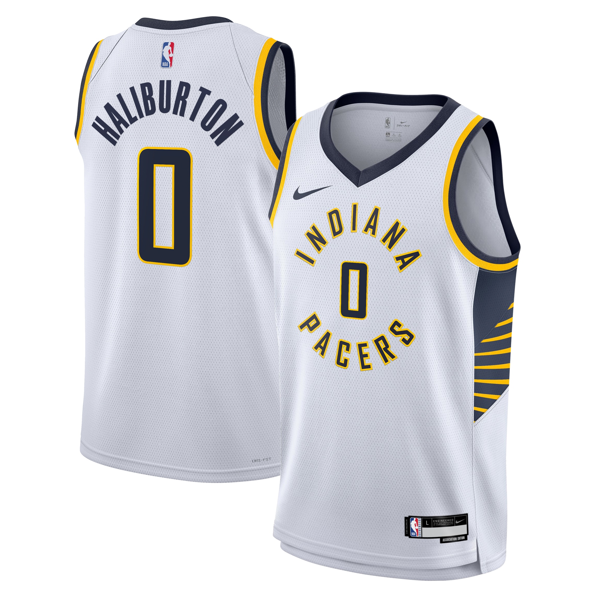 Indiana Pacers Association Edition Swingman White Tyrese Haliburto NBA Jersey Youth