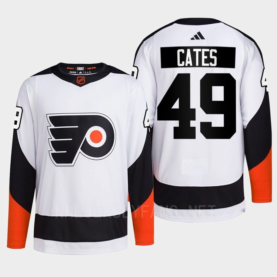 Philadelphia Flyers 2022 Reverse Retro 2.0 Noah Cates 49 White Primegreen NHL Jersey Men's