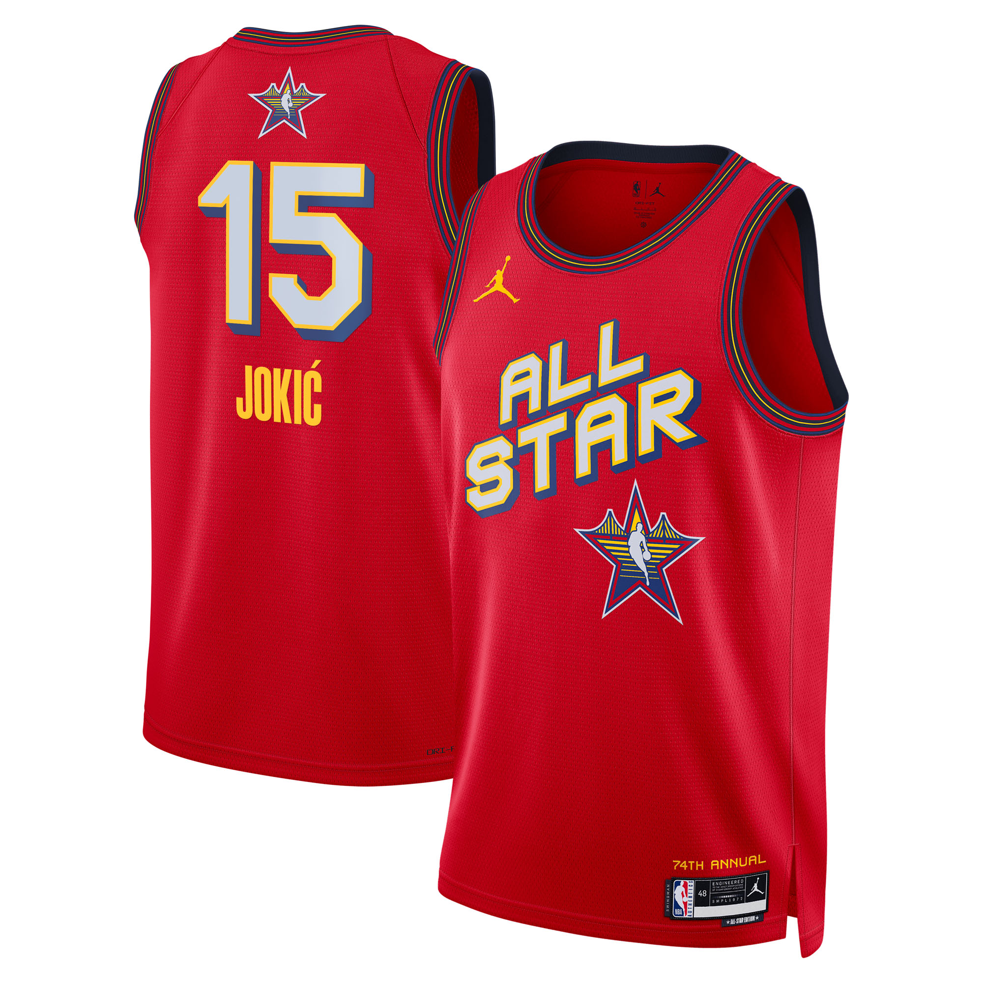NBA Jordan Brand All Star 2025 Swingman Red Nikola Joki Unisex NBA Jersey Unisex