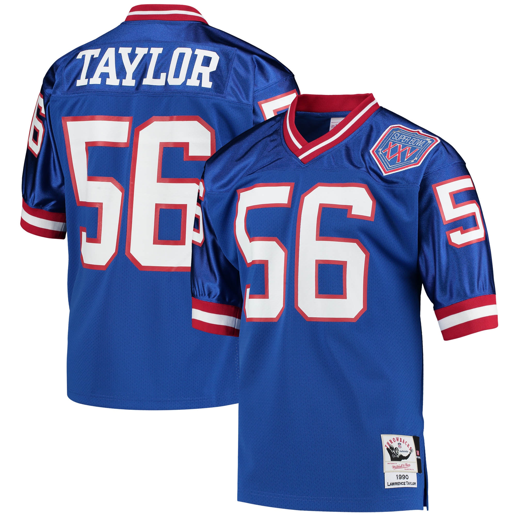 New York Giants 1990 Lawrence Taylor Mitchell Ness Royal Throwback Retired Player NFL Jersey Men's