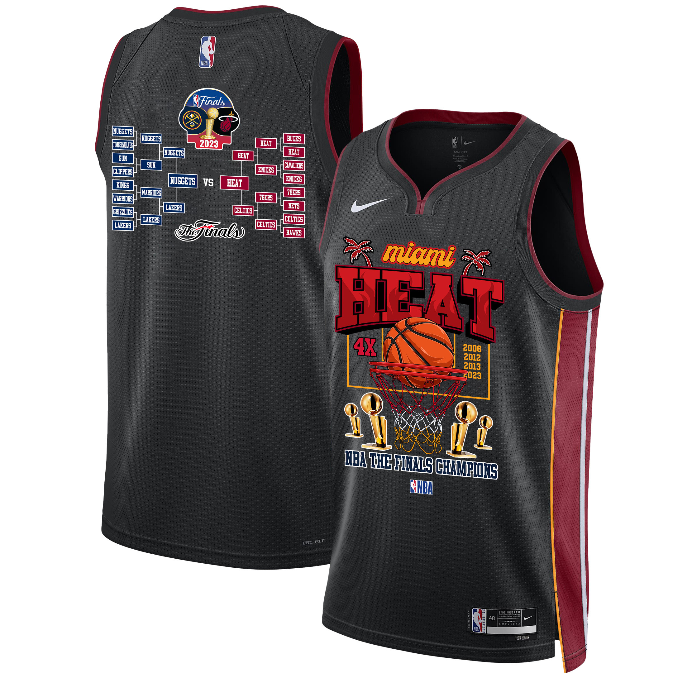Miami Heat Lineup Road To The Final Champions 2023 Swingman Black NBA Jersey Men's