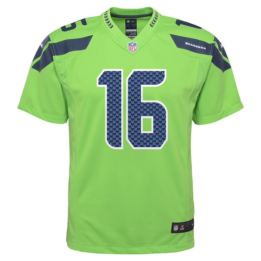 Tyler Lockett 16 Seattle Seahawks Game Neon Green NFL Jersey Youth