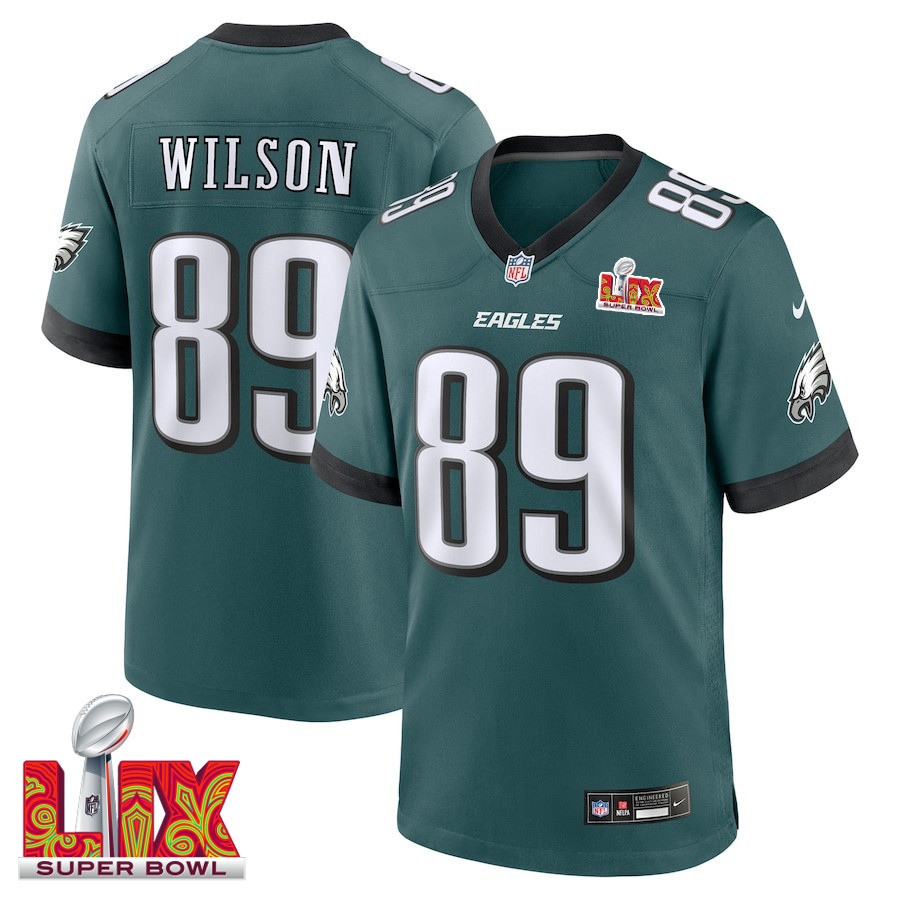 Johnny Wilson #89 Philadelphia Eagles Super Bowl LIX Midnight Green NFL Jersey Men's