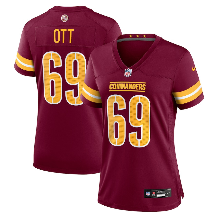 Tyler Ott 69 Washington Commanders Game Burgundy NFL Jersey Women's