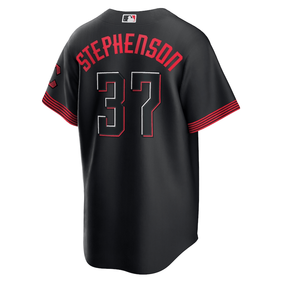 Tyler Stephenson 37 Cincinnati Reds 2023 City Connect Black MLB Jersey Men's