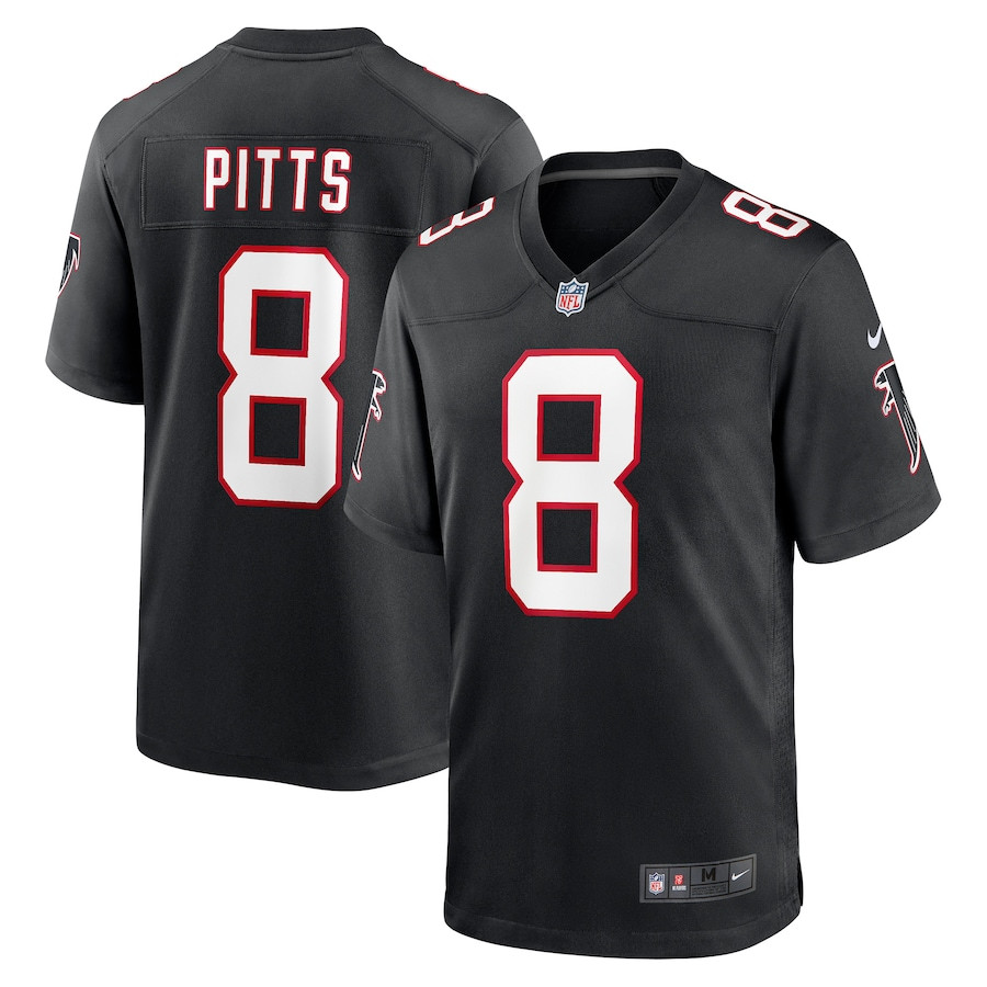 Kyle Pitts 8 Atlanta Falcons Game Black NFL Jersey Men's