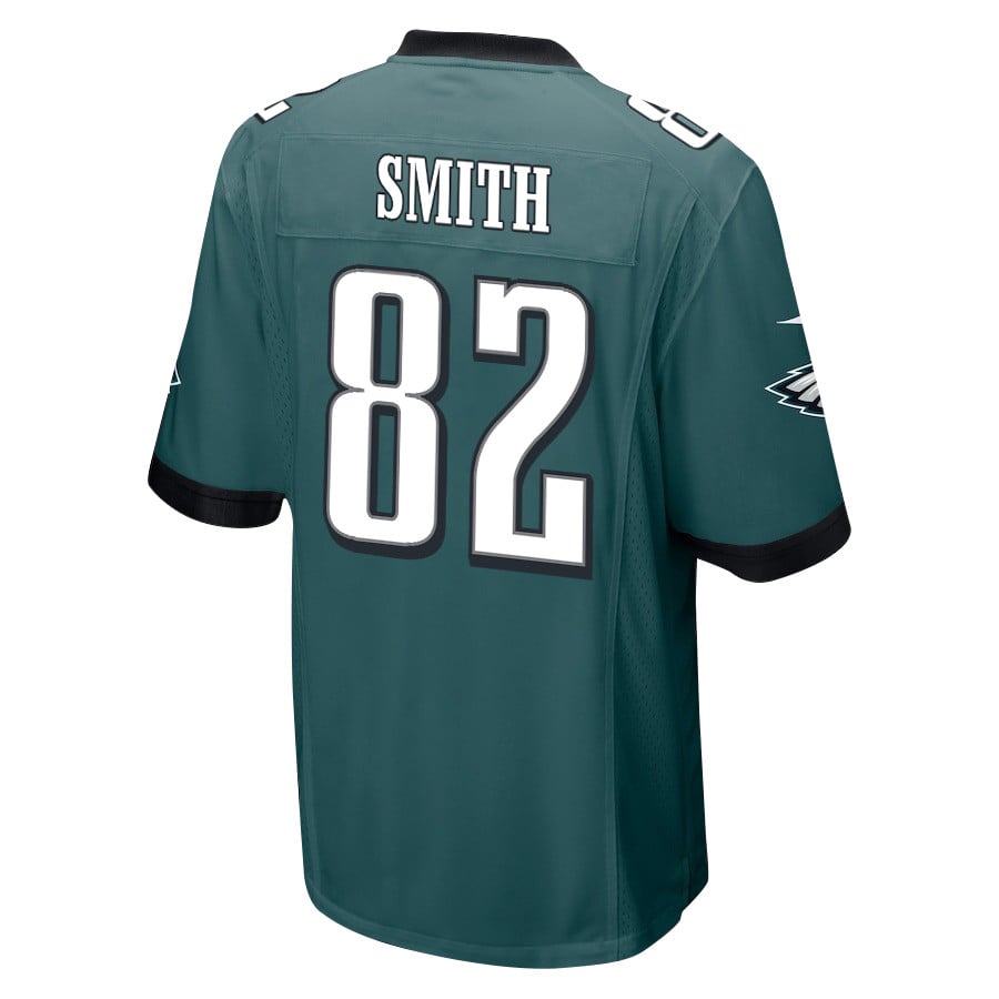Ainias Smith 82 Philadelphia Eagles Super Bowl LIX Champions Patch New Orleans The Ultimate Showdown' EMBROIDERED Game Midnight Green NFL Jersey Men's
