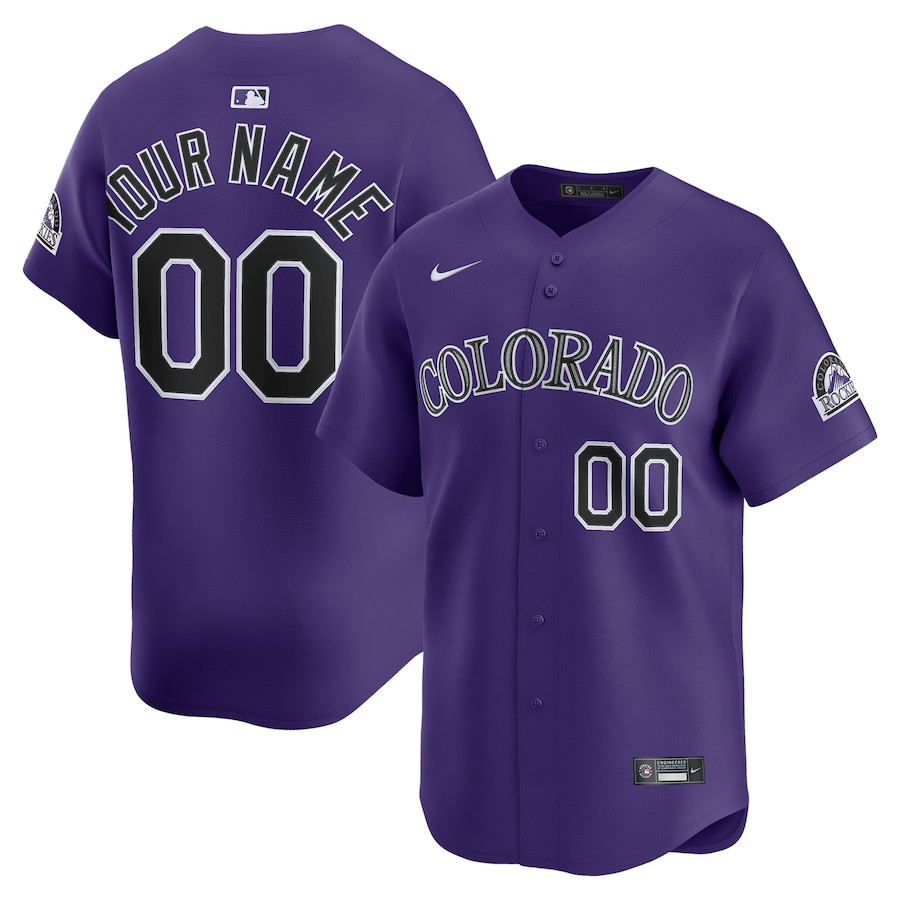 Colorado Rockies Alternate Limited Custom Purple MLB Jersey Men's