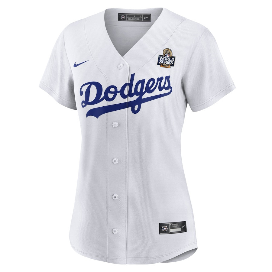Yoshinobu Yamamoto 18 Los Angeles Dodgers Home 2024 World Series Japanese Lettering White MLB Jersey Women's