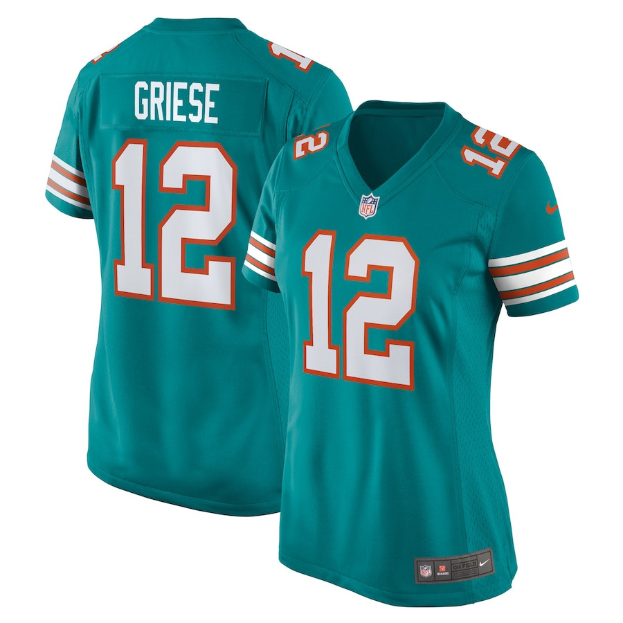Bob Griese 12 Miami Dolphins Retired Aqua NFL Jersey Women's